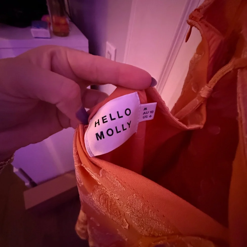 Hello Molly Floral Orange Backless Dress - Picture 4 of 5